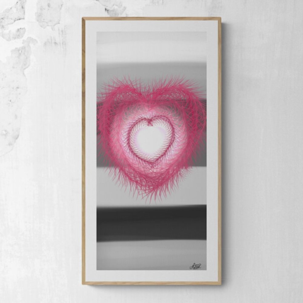 Red Glowing Heart | Valentine’s Day | romantic art | love| Minimalist Print